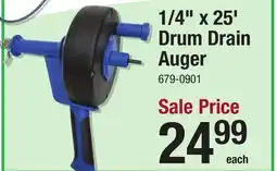 Menards 1/4 x 25' Drum Drain Auger offer