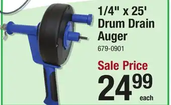 Menards 1/4 x 25' Drum Drain Auger offer