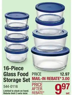 Menards 16-Piece Glass Food Storage Set offer
