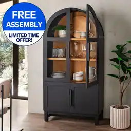 Walmart Better Homes & Gardens Juliet Kitchen Rounded Arch Cabinet, Rich Black offer