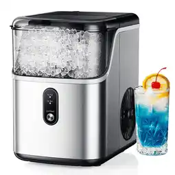Walmart Simzlife 35lbs/24H Nugget Ice Maker Countertop,Portable Ice Maker Machine with Auto-Cleaning, Silver offer