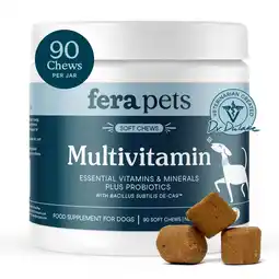 Walmart Fera Pets Dog Multivitamin Chews - With Probiotics, Glucosamine & Omega-3s - 90 Soft Chews offer