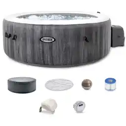Walmart INTEX PureSpa Plus Greywood Deluxe 4 Person Inflatable Spa w/ Jets offer