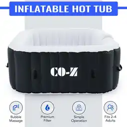 Walmart CO-Z 2-4 Person 5' Inflatable Spa Tub with 120 Air Jets Heater Electric Pump Outdoor Hot Tub Black offer