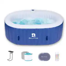 Walmart RELXTIME 2 Person Oval Inflatable Hot Tub Set, Blue offer