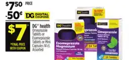 Dollar General DG health Omeprazole Tablets or Esomeprazole Tablets or Mini Capsules offer
