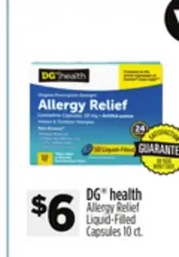 Dollar General DG health Allergy Relief Liquid-Filled Capsules offer