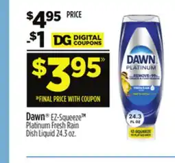 Dollar General Dawn EZ-Platinum Fresh Rain Dish Liquid offer