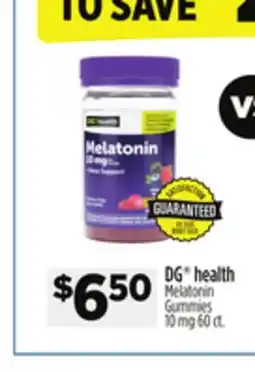 Dollar General DG health Melatonin Gummies 10 mg offer