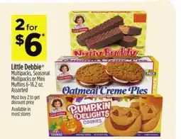 Dollar General Little Debbie Multipacks, Seasonal Multipacks or Mini Muffins offer