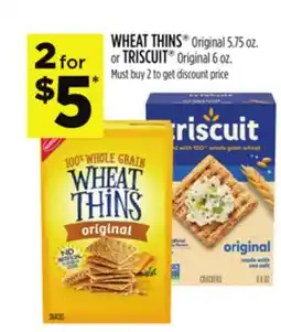 Dollar General WHEAT THINS Original 5.75 oz. or TRISCUIT Original 6 oz offer