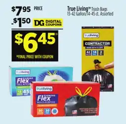 Dollar General True Living Trash Bags offer