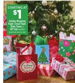 Dollar General Holiday Wrapping Paper, Tissue Paper, Bows, Boxes or Gift Tags offer