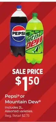 Dollar General Pepsi or Mountain Dew offer