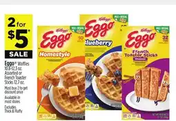 Dollar General Eggo Waffles or French Toaster Sticks offer