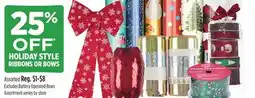 Dollar General HOLIDAY STYLE RIBBONS OR BOWS offer