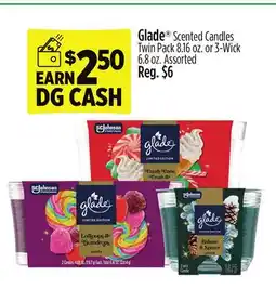 Dollar General Glade Scented Candles Twin Pack or 3-Wick offer