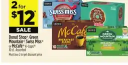 Dollar General Donut Shop , Green Mountain , Swiss Miss or McCafé K-Cups offer