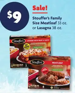 Family Dollar Stouffer's Family Size Meatloaf 33 oz. or Lasagna 38 oz offer