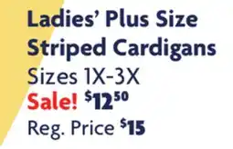 Family Dollar Ladies' Plus Size Striped Cardigans offer