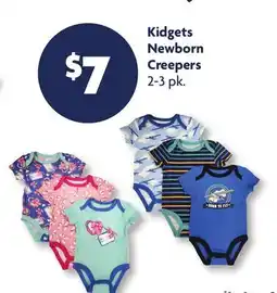 Family Dollar Kidgets Newborn Creepers offer