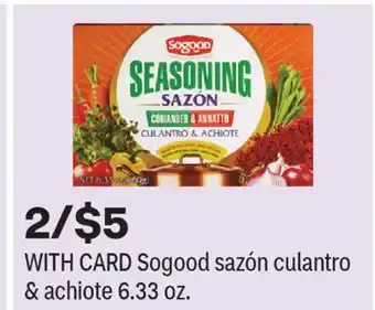 CVS Sogood sazón culantro & achiote offer