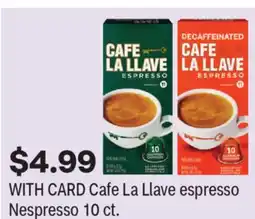 CVS Cafe La Llave espresso Nespresso offer