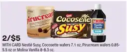 CVS Nestlé Susy, Cocosette wafers 7.1 oz, Pirucream wafers 0.85-5.5 oz or Molina Vanilla 8-8.3 oz offer