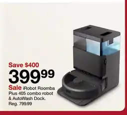 Target iRobot Roomba Plus 405 combo robot & AutoWash Dock offer