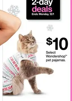 Target Select Wondershop pet pajamas offer