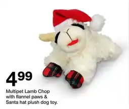Target Multipet Lamb Chop with flannel paws & Santa hat plush dog offer
