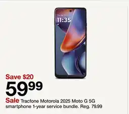 Target Tracfone Motorola 2025 Moto G 5G smartphone 1-year service bundle offer