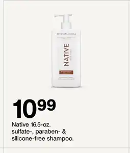 Target Native 16.5~oz. sulfate-, paraben- & silicone-free shampoo offer