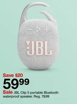 Target JBL Clip 5 portable Bluetooth waterproof speaker offer
