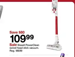 Target Bissell PowerClean swivel head stick vacuum offer