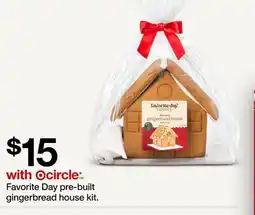 Target Favorite Day pre-built gingerbread house kit offer