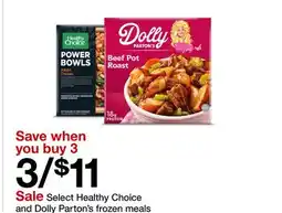 Target Select Healthy Choice and Dolly Parton's frozen meals offer