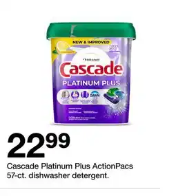 Target Cascade Platinum Plus ActionPacs 57-ct. dishwasher detergent offer