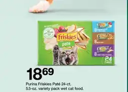 Target Purina Friskies Paté 24-ct. 5.5-oz. variety pack wet cat food offer