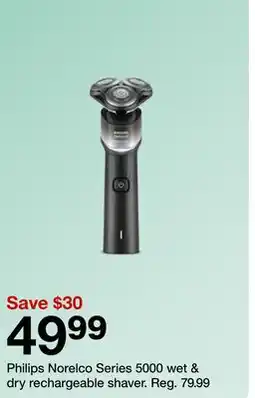 Target Philips Norelco Series 5000 wet & dry rechargeable shaver offer