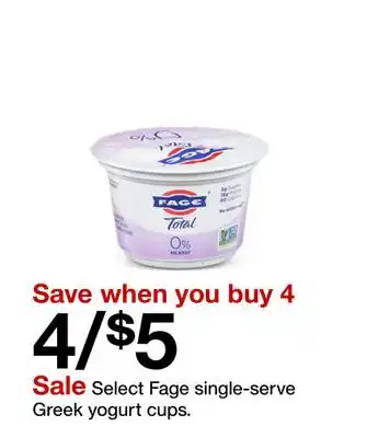 Target Select Fage single-serve Greek yogurt cups offer