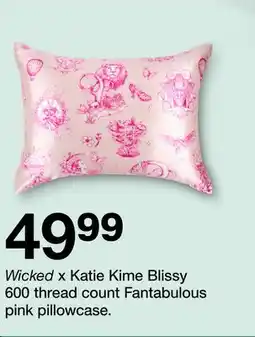Target Wicked x Katie Kime Blissy 600 thread count Fantabulous pink pillowcase offer