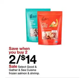 Target Select Good & Gather & Sea Cuisine frozen salmon & shrimp offer