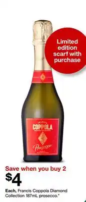 Target Francis Coppola Diamond Collection 187mL prosecco offer
