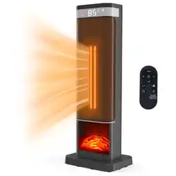 Walmart JIOABL Portable Space Heater with Remote, Thermostat, Overheating Protection for Indoor Use, Black offer