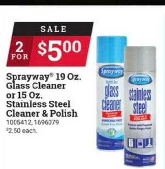 Ace Hardware Sprayway Glass Cleaner Or Stainless Steel Cleaner & Polish offer