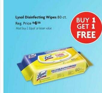 Family Dollar Lysol Disinfecting Wipes offer