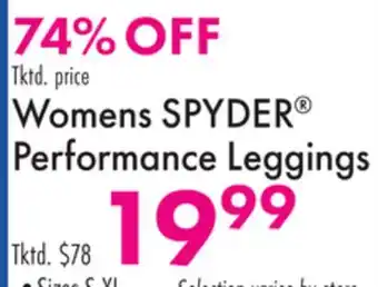 Boscov's Womens SPYDER Performance Leggings offer