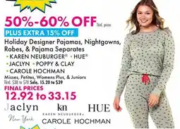 Boscov's Holiday Designer Pajamas, Nightgowns, Robes, & Pajama Separates offer