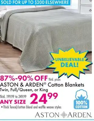 Boscov's ASTON & ARDEN Cotton Blankets offer